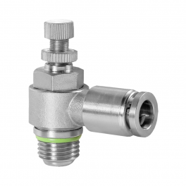SC-SL-08-G14-EC Фитинг угловой с регулировкой расхода (пневмодроссель), 8мм x G 1/4