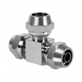 NM-UT-10-10 Фитинг тройник T-образный с накидной гайкой, 10-6.5 мм, 10-7 мм