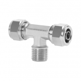 NM-AT-08-R14 Фитинг тройник T-образный с накидной гайкой, 8-5.5 мм, 8-6 мм x R 1/4